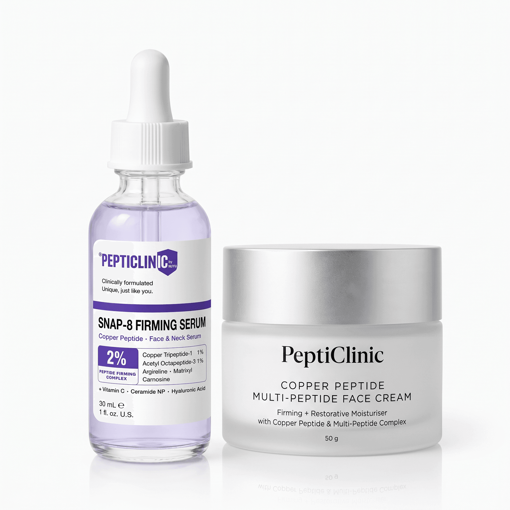 Copper Peptide Firming Duo - SNAP-8 Firming Serum and Copper Peptide Renewal Cream
