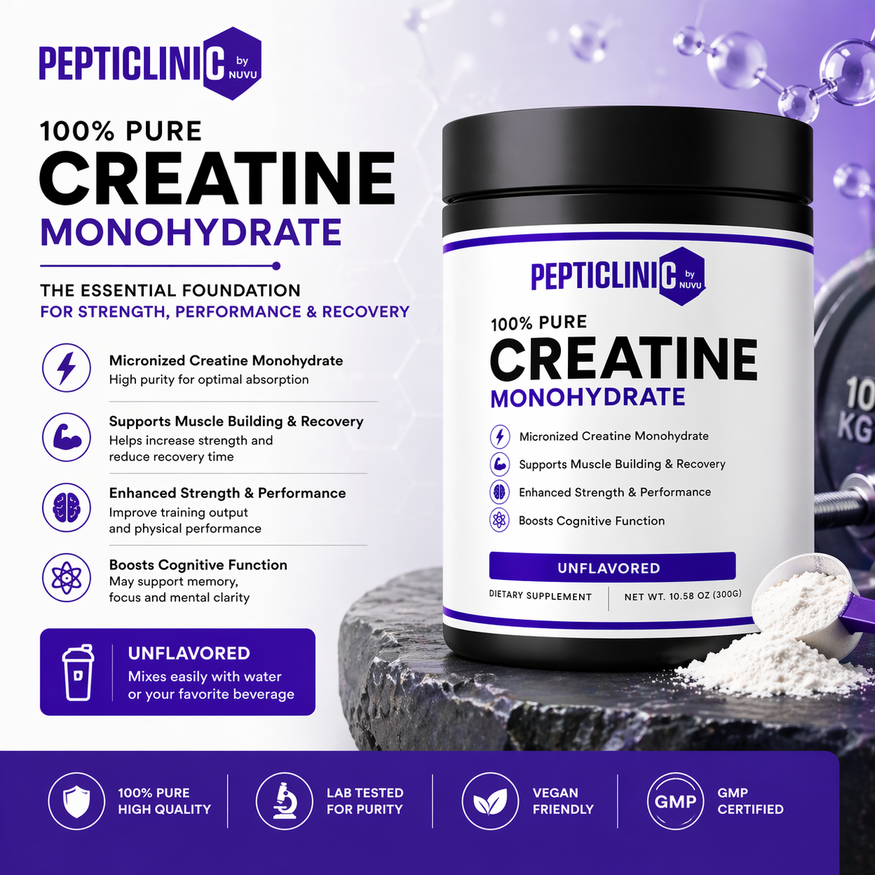 Creatine monohydrate feature